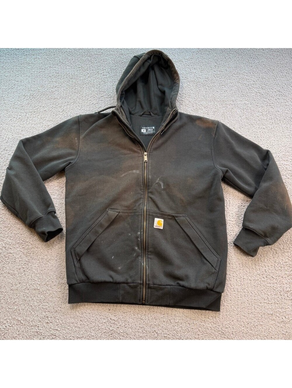 Carhartt Rain Defender Loose Fit Thermal Full Zip Hooded Sweatshirt Black S